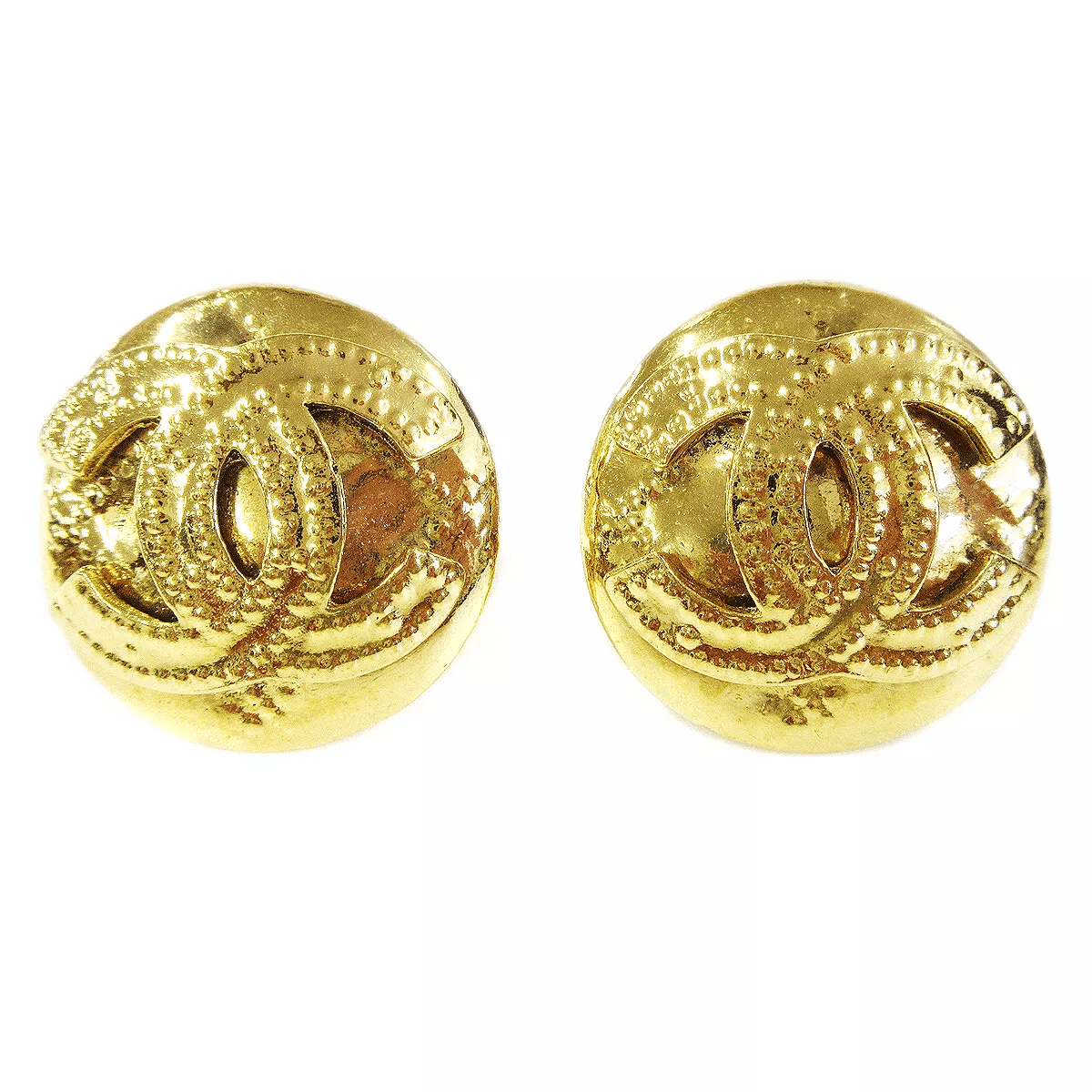 Chanel CHANEL CC Logos Button Motif Earrings Gold-Tone Size ONE SIZE - 8 Thumbnail