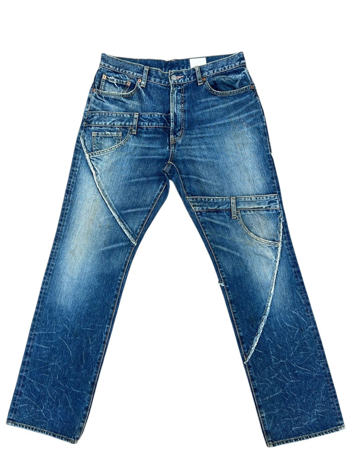 Vintage Vintage Antgauge Multiple Cut Raw Edge Mud Denim Jeans Size US 32 / EU 48 - 1 Thumbnail