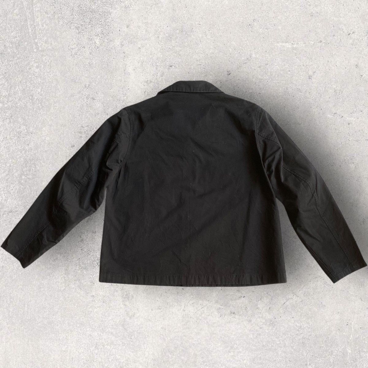 Yohji Yamamoto Black Cotton Open Collar Boxy Fit Jacket Size US L / EU 52-54 / 3 - 7 Thumbnail