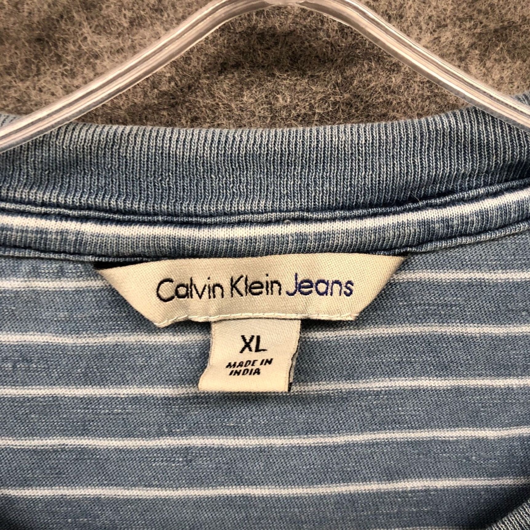 Calvin Klein CALVIN KLEIN T-Shirt Mens XL Short Sleeve Crewneck Blue White Striped Colorful Size US XL / EU 56 / 4 - 5 Thumbnail