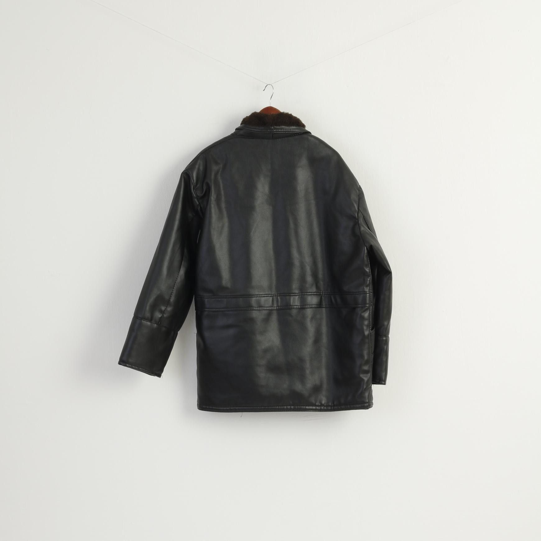 Vintage New Gruppo V Men L Jacket Black Faux Leather 8856 Size US L / EU 52-54 / 3 - 6 Thumbnail