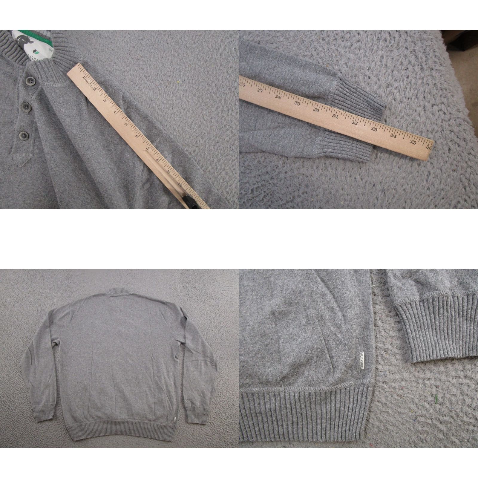 Vintage Linksoul Mens Henley Sweater XL Gray Cashmere Cotton Preppy Golf Size US XL / EU 56 / 4 - 8 Thumbnail