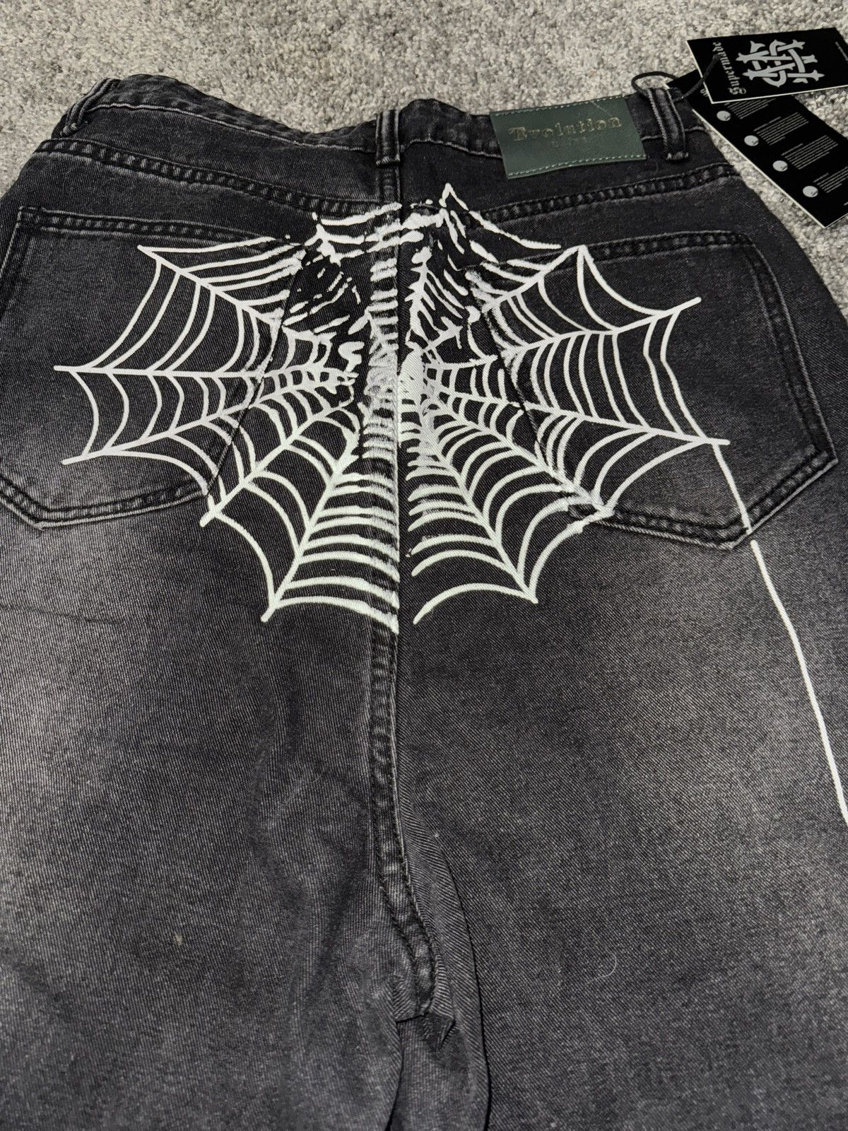 Japanese Brand × Vintage black baggy denim Spider 🕷️ jeans Size US 30 / EU 46 - 8 Thumbnail