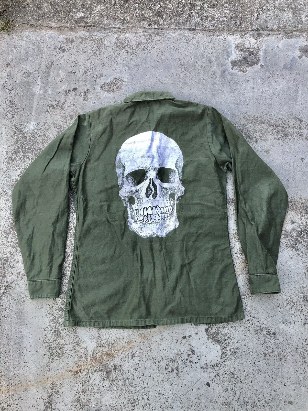 SKULL⚡️⚡️US ARMY VINTAGE OG 107 BUTTON UP