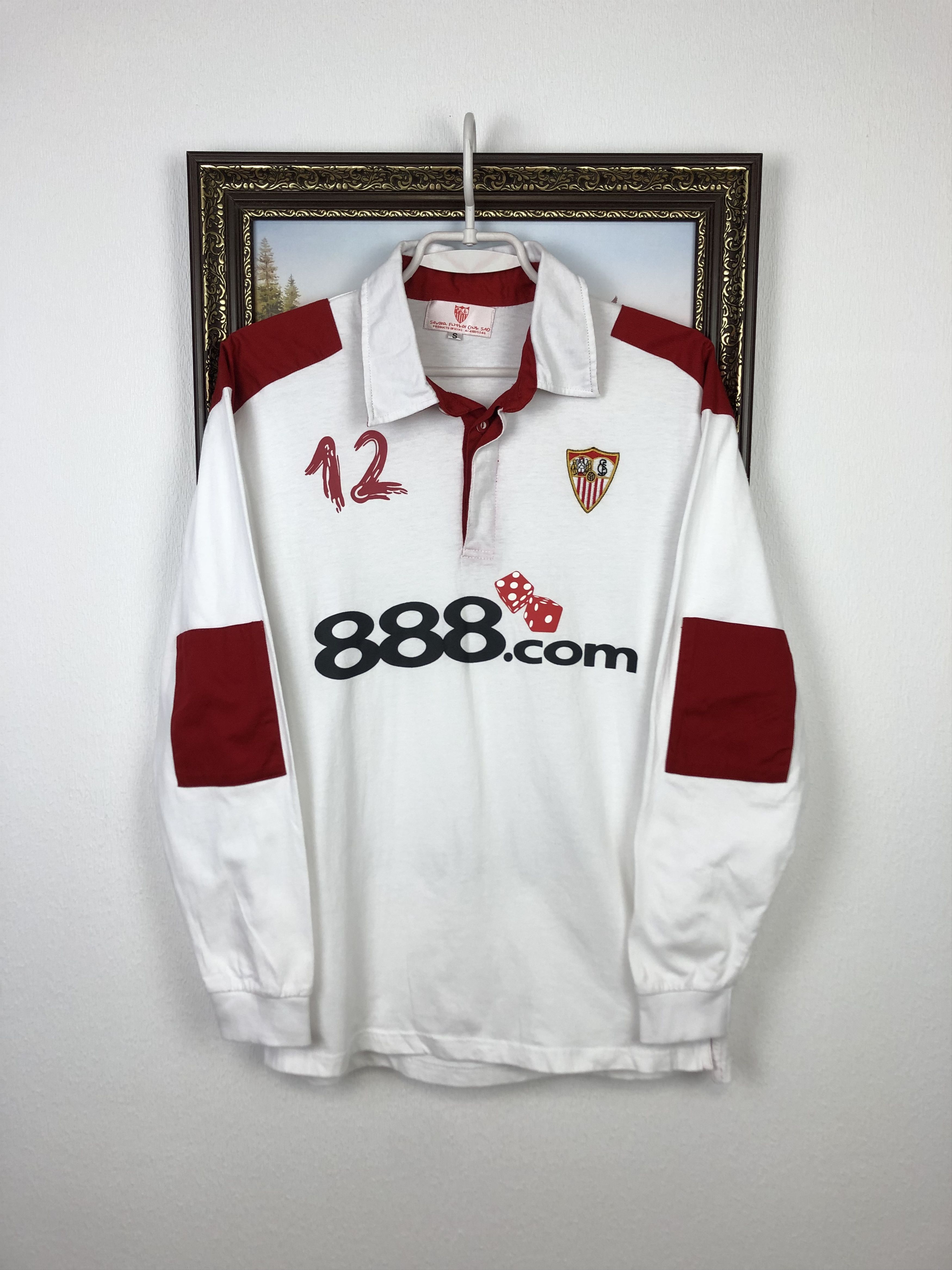 Vintage Official Vintage Sevilla Polo Football Shirt Long Sleeve Tee Size US S / EU 44-46 / 1 - 1 Thumbnail