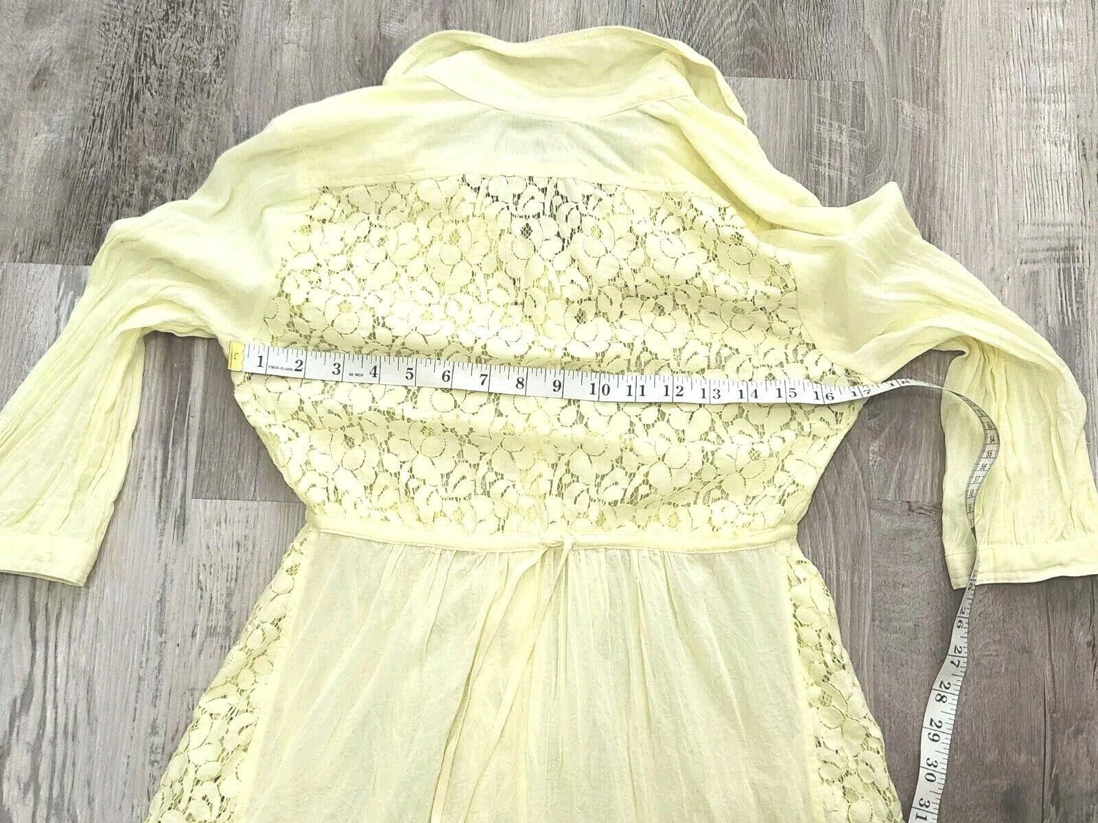 Free People Free People Tunic Top Size 6 Pale Yellow Lace Back 3/4 Size M / US 6-8 / IT 42-44 - 5 Thumbnail
