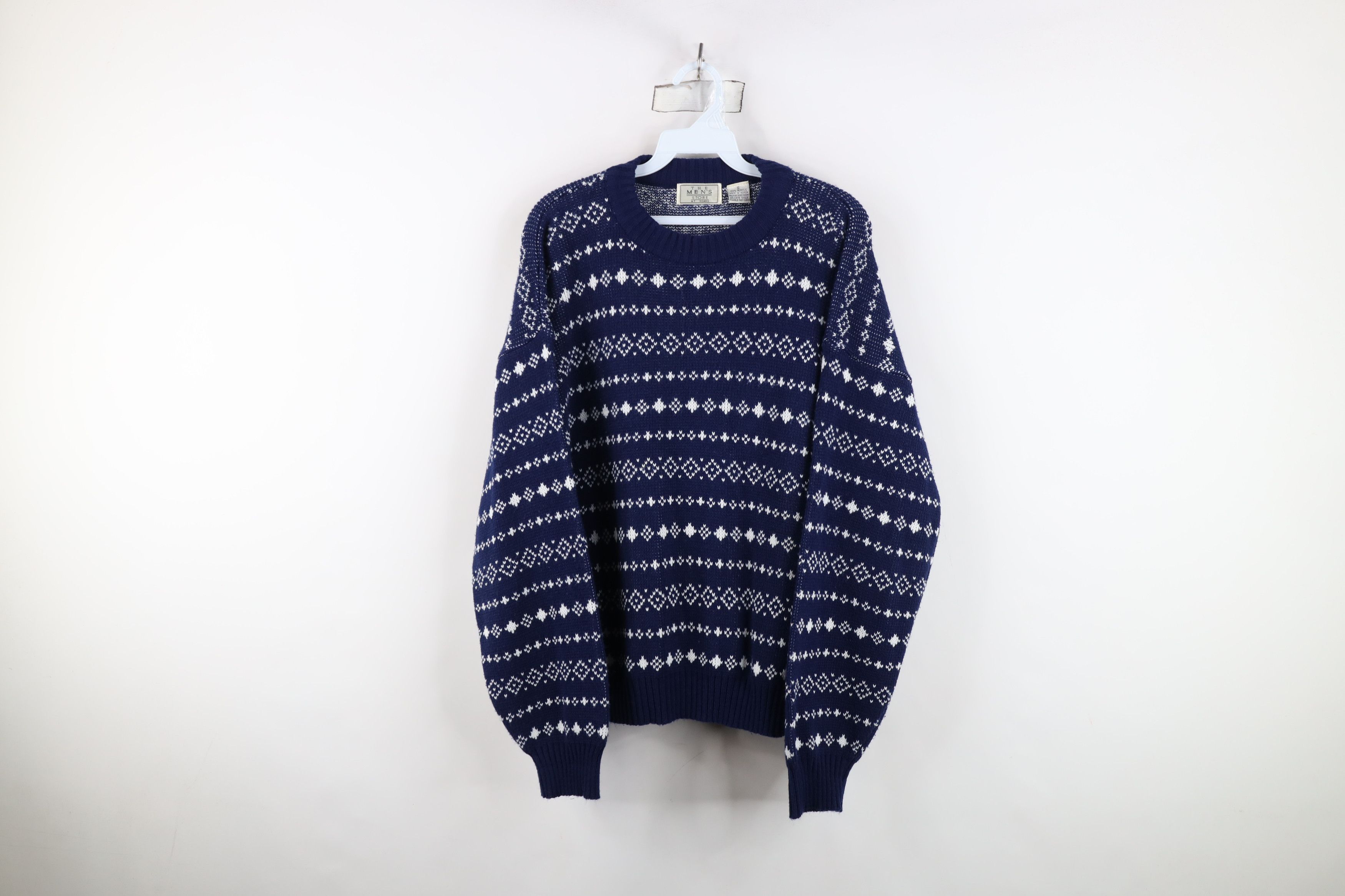 Vintage Vintage 90s Streetwear Knit Crewneck Sweater Blue Acrylic Size US S / EU 44-46 / 1 - 1 Thumbnail