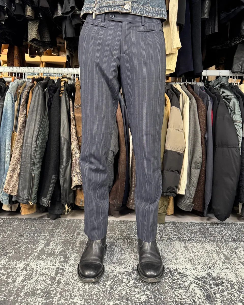 Dolce & Gabbana 2000s Dolce & Gabbana Navy Classy Striped Pants Size US 30 / EU 46 - 2 Thumbnail