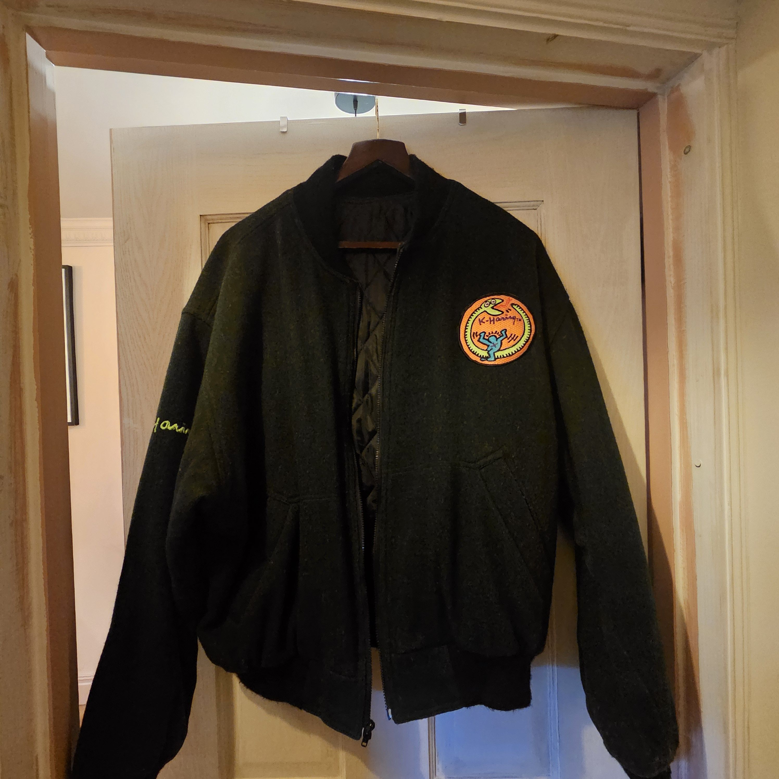 Keith Haring OG 90s Keith Haring Pop Shop wool bomber jacket. V V rare. Size US XL / EU 56 / 4 - 1 Thumbnail