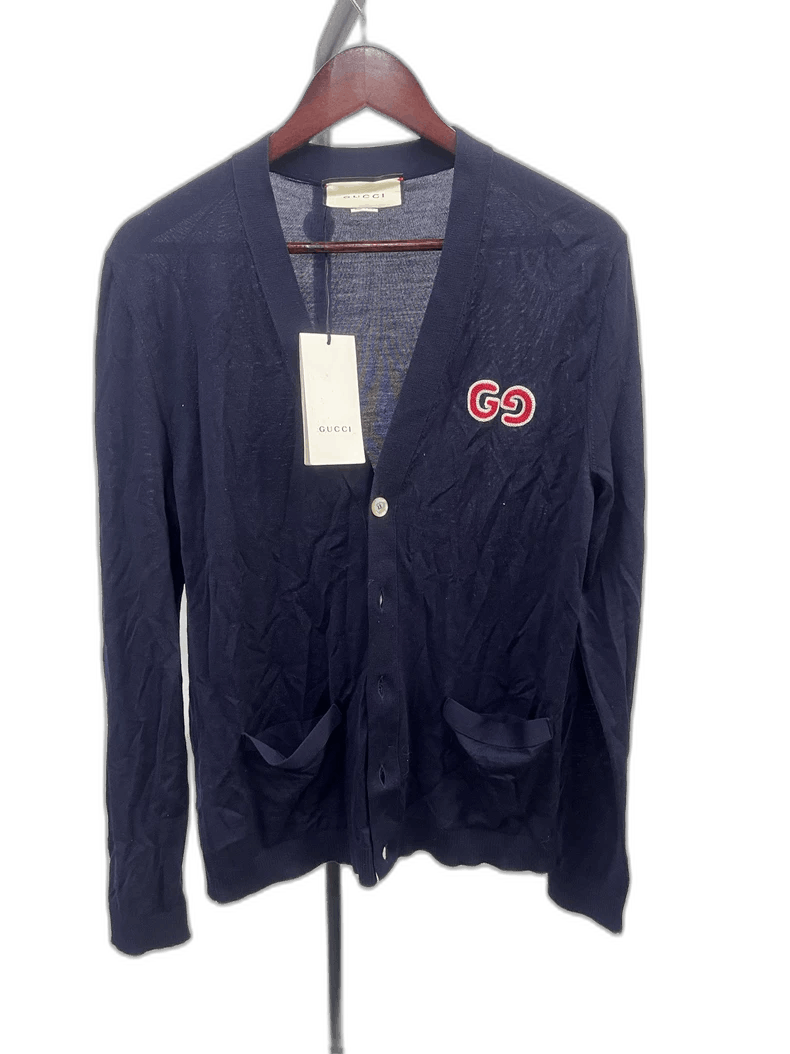 Gucci Gucci GG Embroidered V-Neck Cardigan Sweater Size US S / EU 44-46 / 1 - 1 Thumbnail