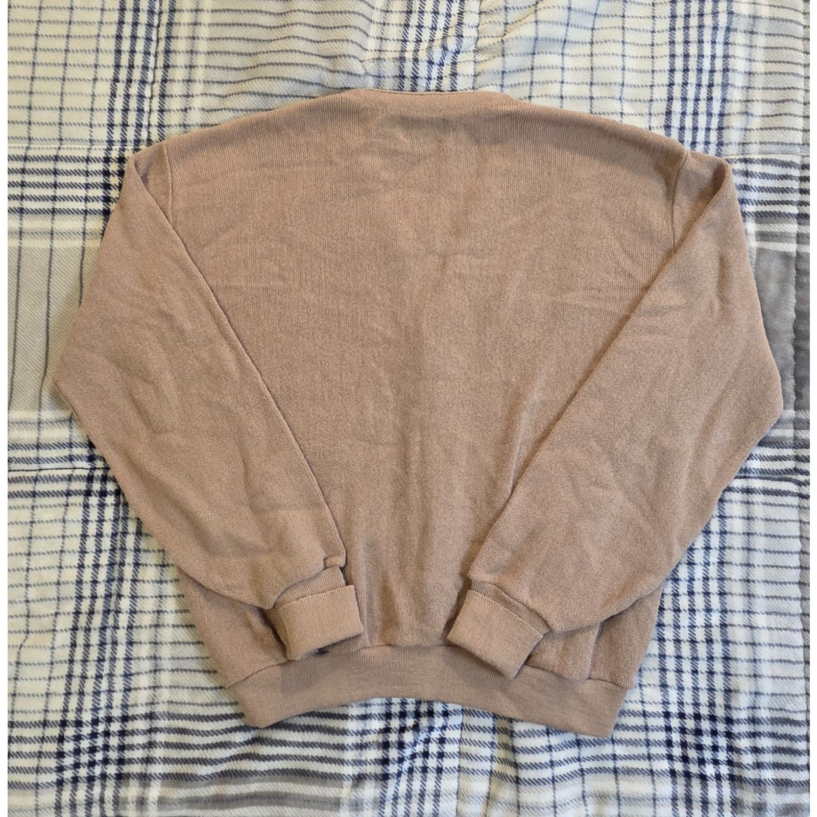 Jantzen VINTAGE Jantzen Cardigan Sweater Mens XL Beige Spun Pak Orlon Acrylic V-Neck Button Knit Long Sleeve Size US XL / EU 56 / 4 - 3 Thumbnail
