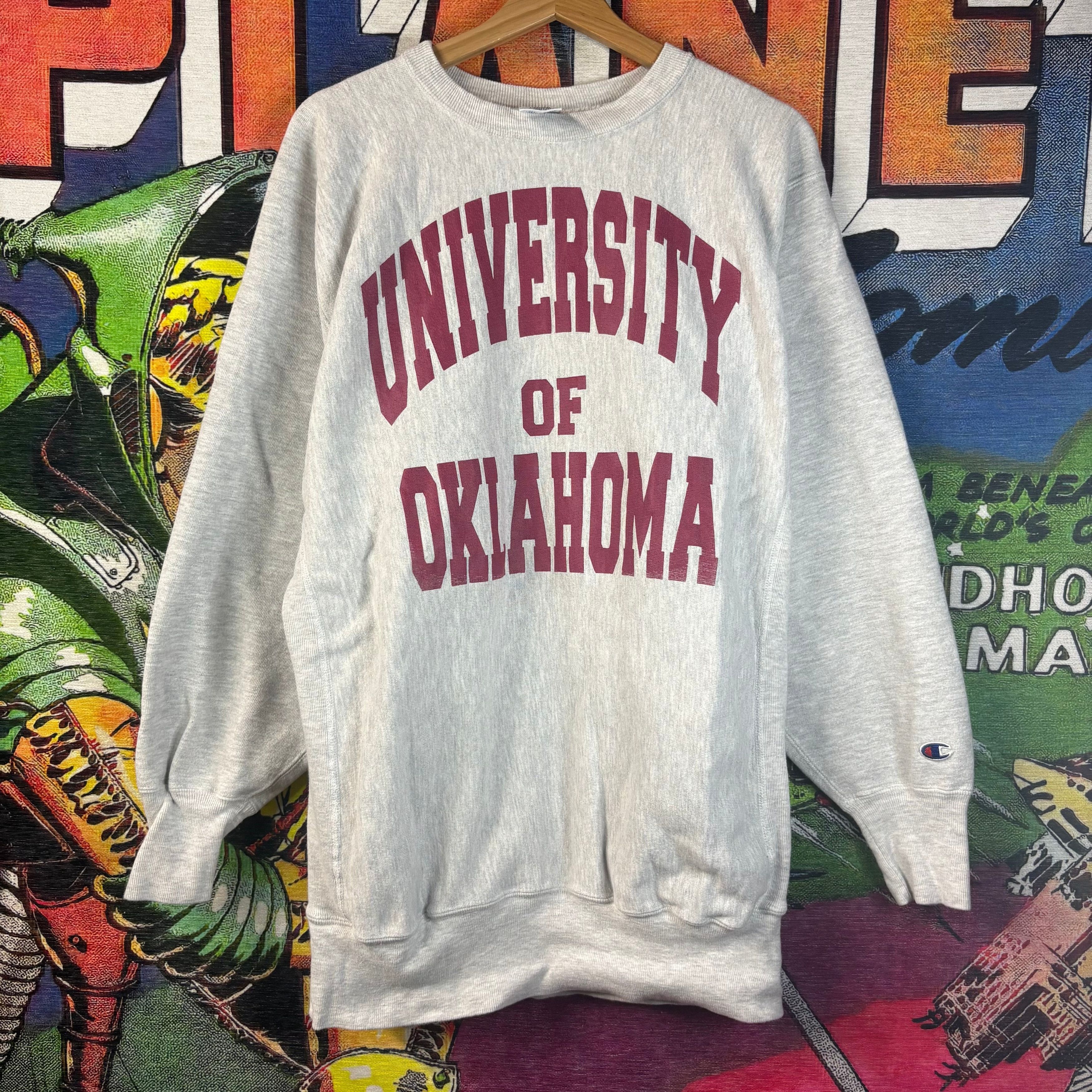 Vintage Vintage 90s Champion Reverse Weave University of Oklahoma Size US XL / EU 56 / 4 - 1 Thumbnail