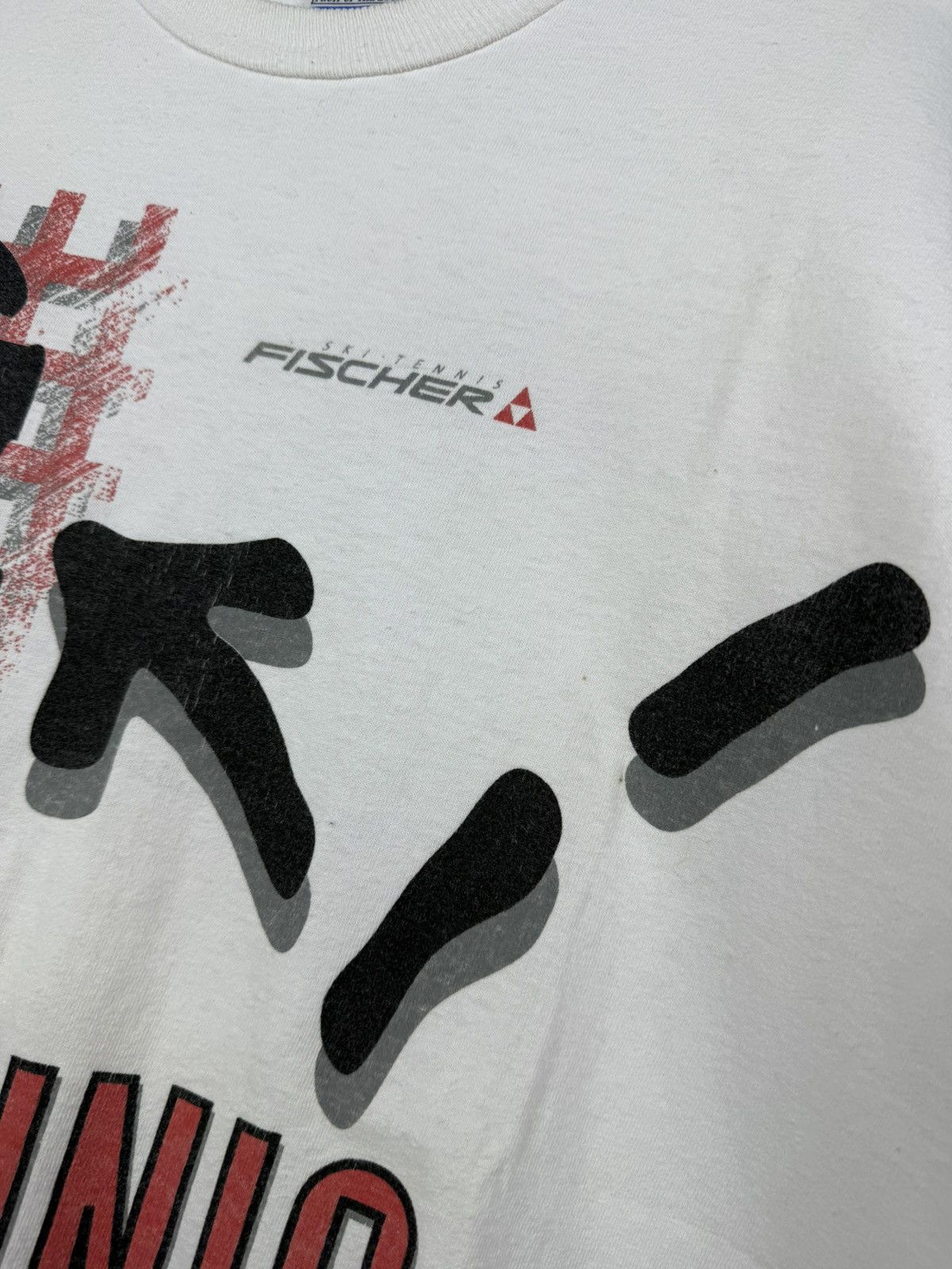 Vintage Vintage 90s Tennis Rackets by Fisher Graphic T Shirt Size US XL / EU 56 / 4 - 7 Thumbnail
