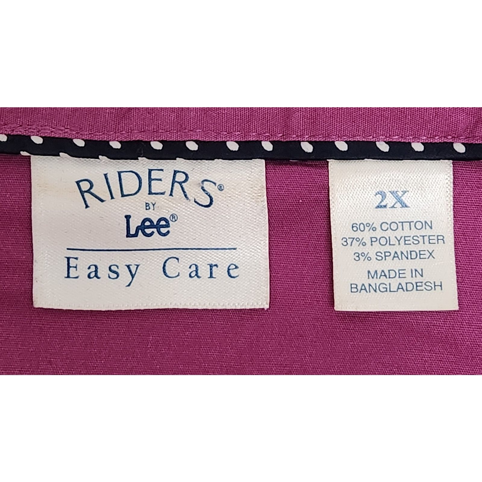 Other Riders By Lee Fuchsia Purple Pink Hidden Buttons Top 2X Plus Size XXL / US 16-18 / IT 52-54 - 4 Thumbnail