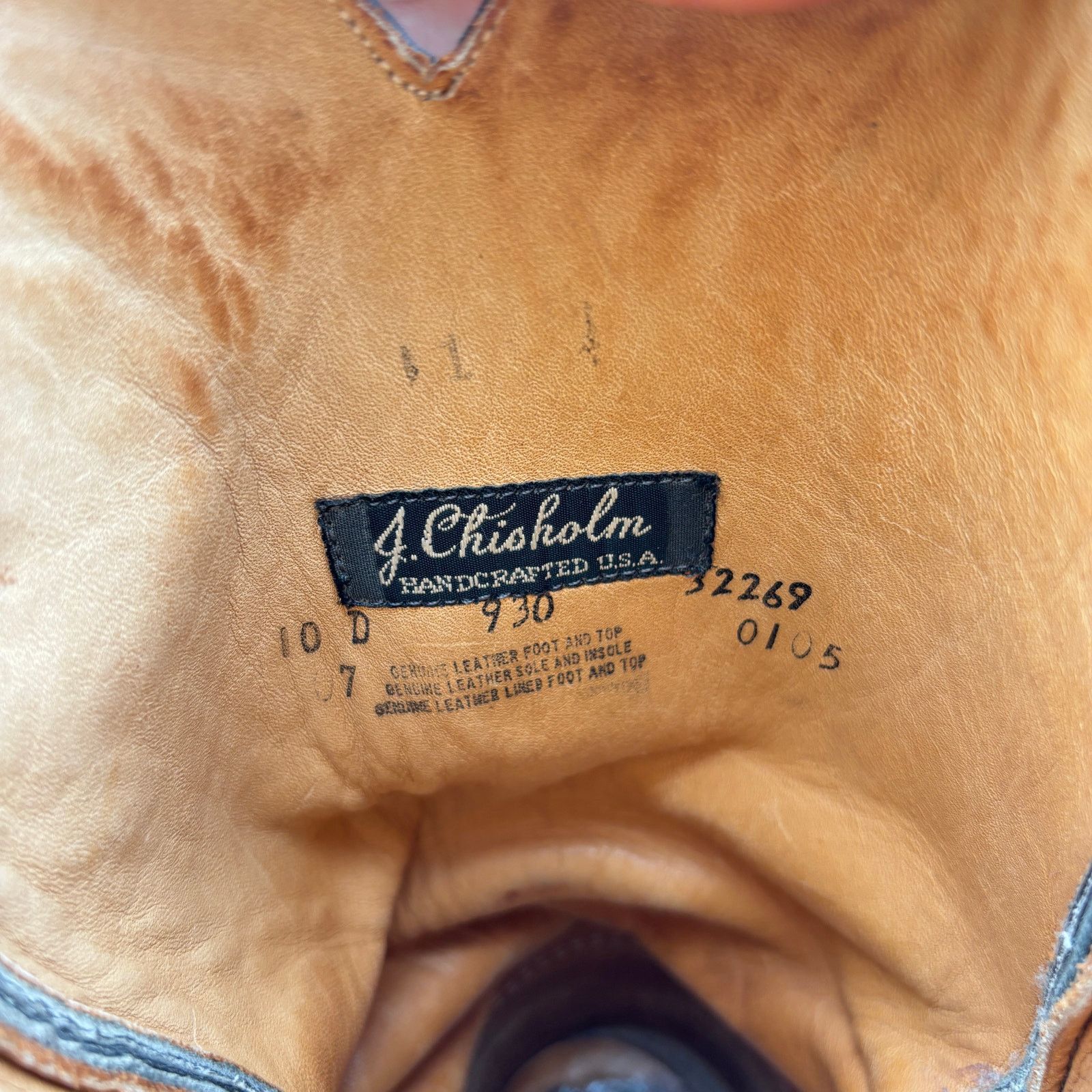 Justin Boots Vintage 80s J. Chisholm Ostrich Cowboy Boots Men 10 D Size US 10 / EU 43 - 8 Thumbnail