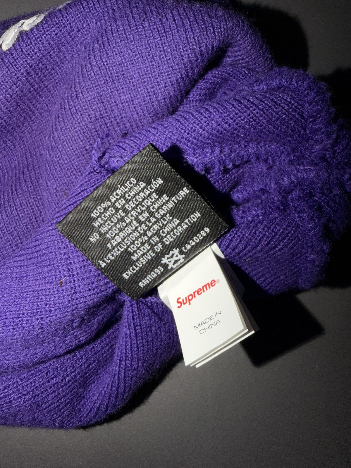 Supreme Supreme x New Era Script Beanie Purple Size ONE SIZE - 5 Thumbnail