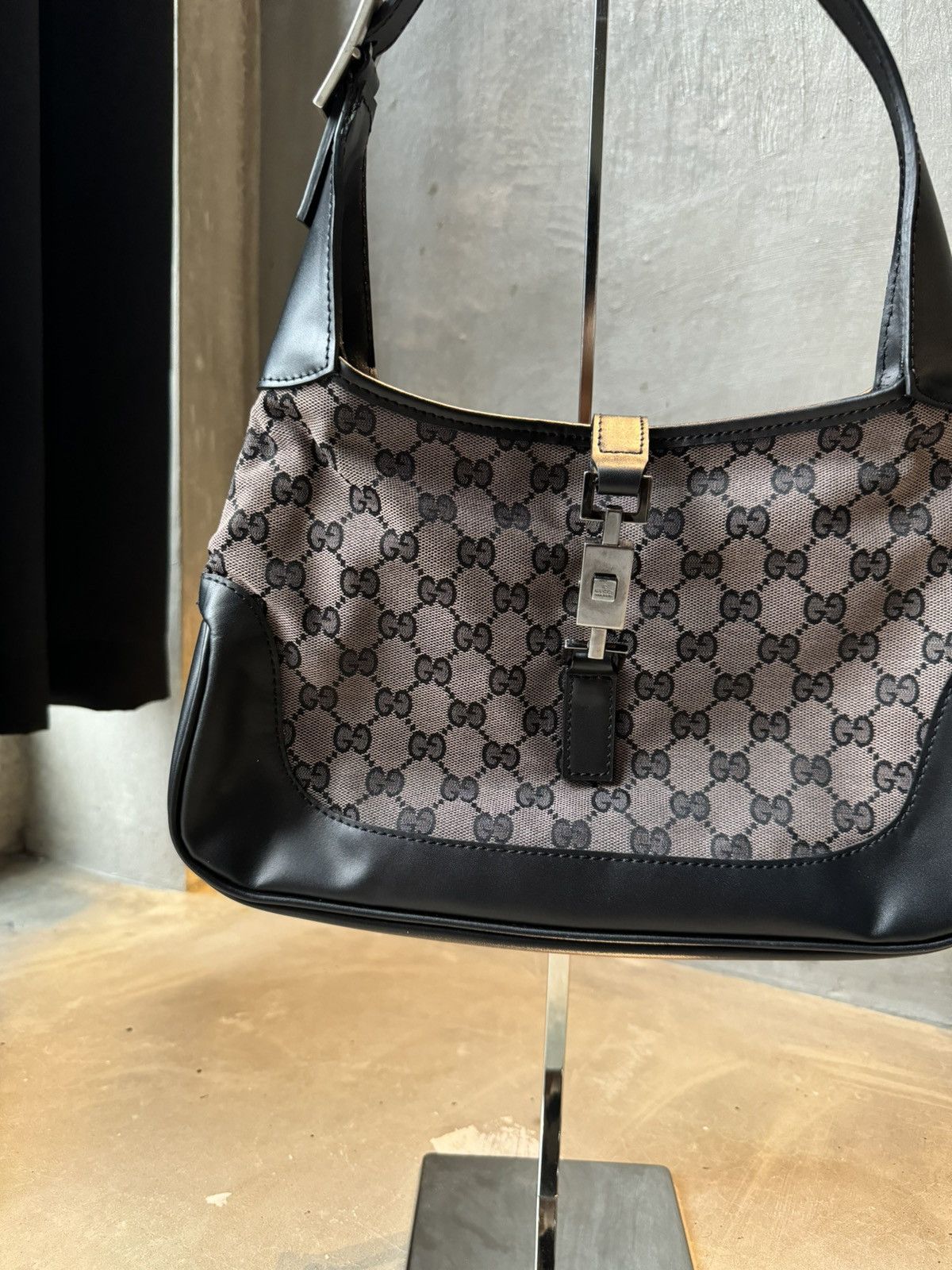 Gucci Gucci Gucci vintage Jackie bag in black canvas and leather Size ONE SIZE - 2 Thumbnail
