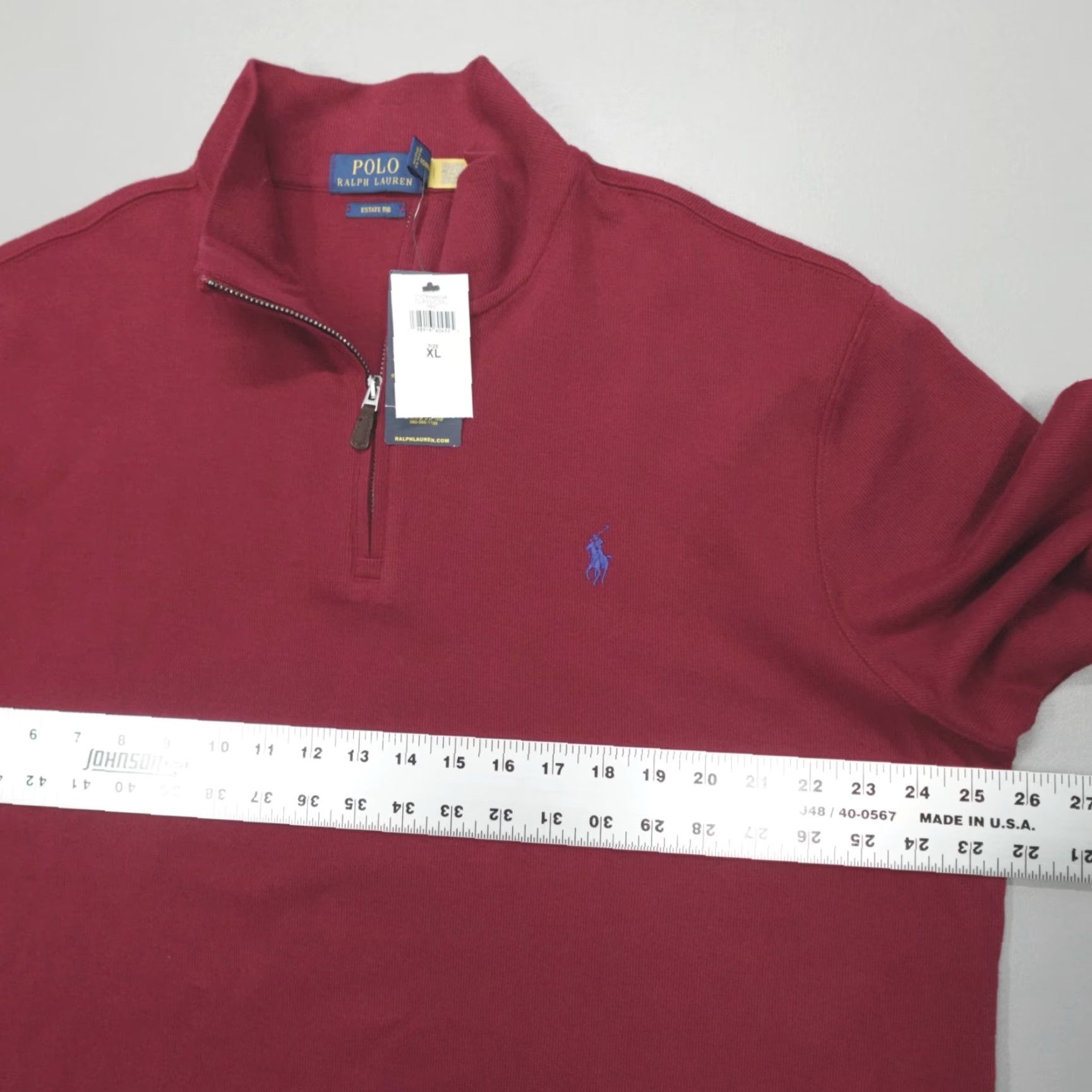 Polo Ralph Lauren Polo Ralph Lauren Estate Rib 1/4 Zip Pullover Sweater Red Men's XL Classic Knit Mock Neck Size US XL / EU 56 / 4 - 5 Thumbnail