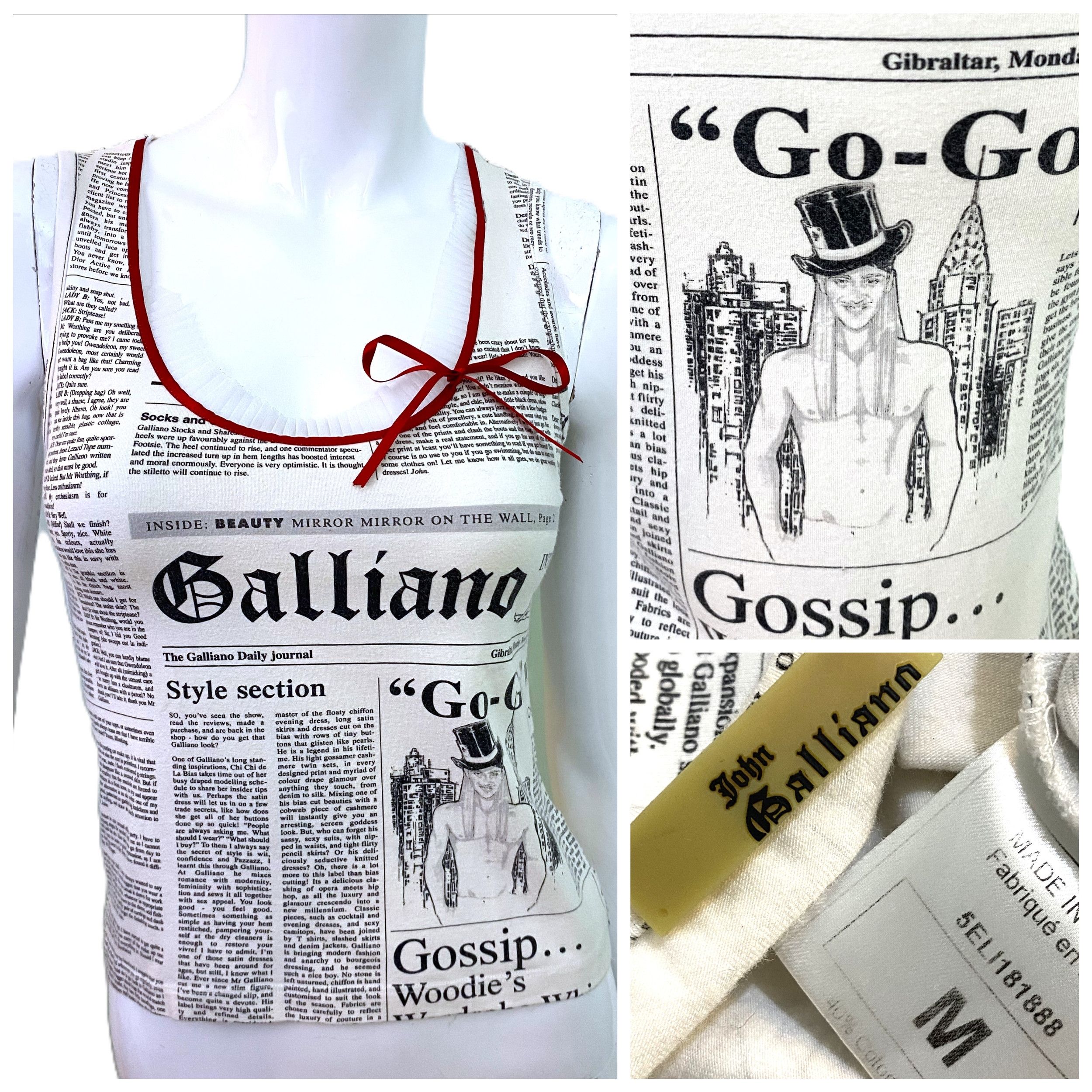 John Galliano JOHN GALLIANO Newspaper Print Camisole | Grailed