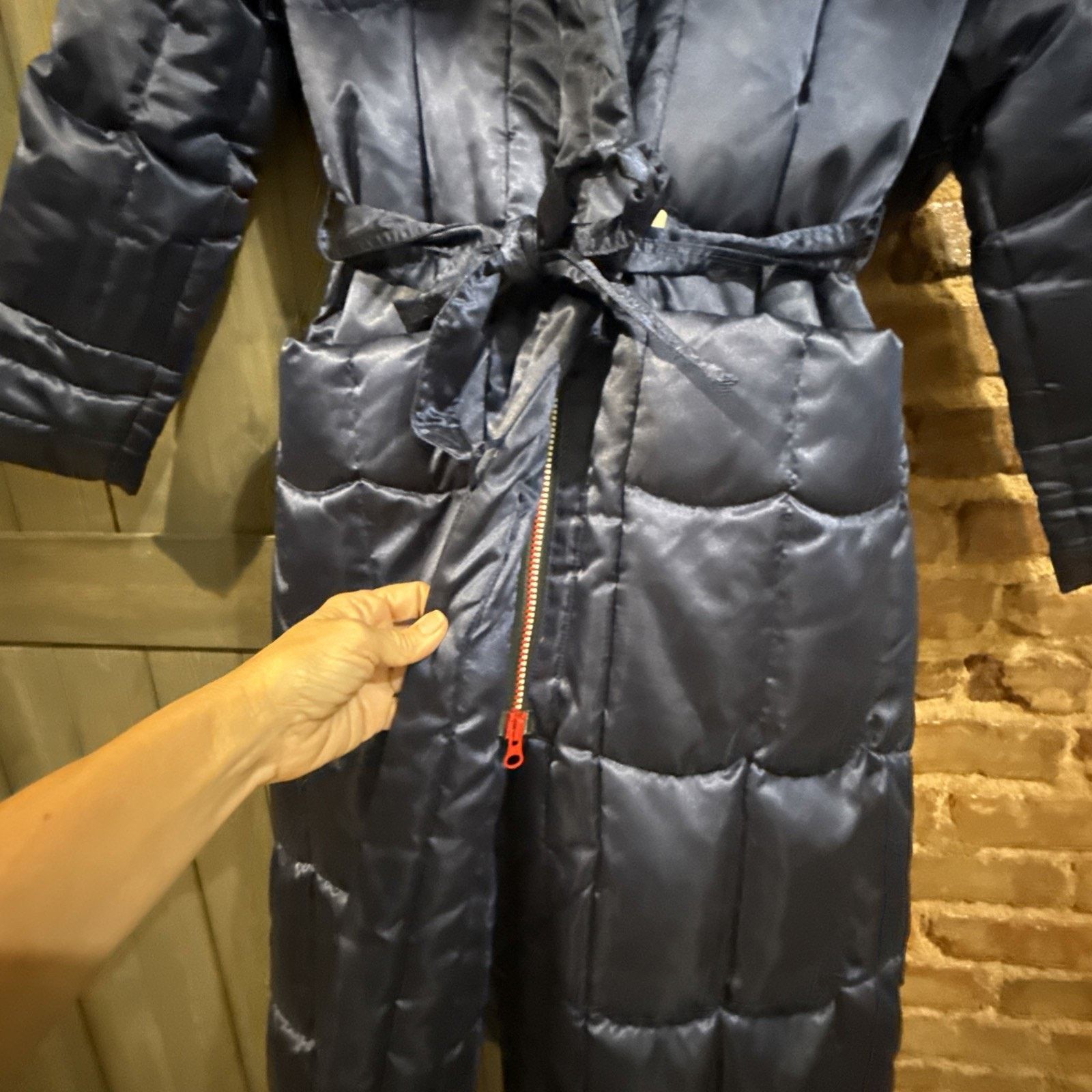 & Other Stories Vtg 90’s Yililan Chinese Womens M/S Puffer Down Navy Parka Size S / US 4 / IT 40 - 7 Thumbnail