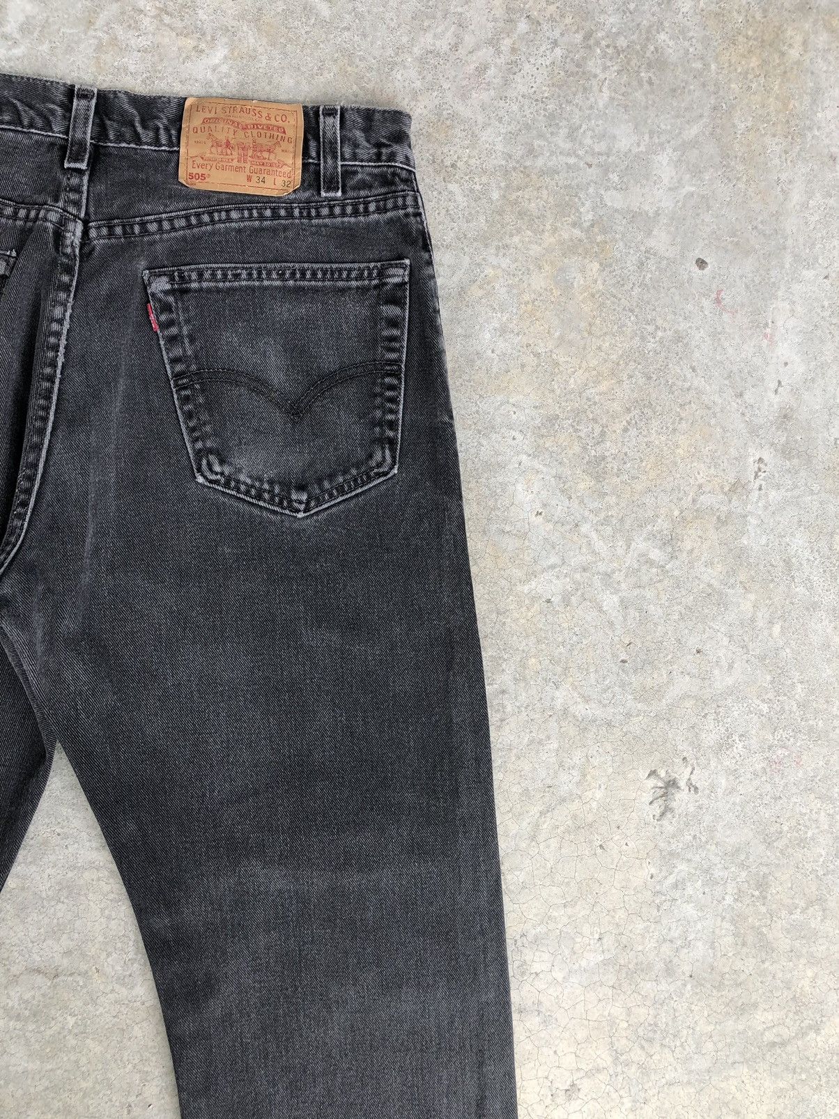 If Six Was Nine Vintage Levis 505 Patchwork Distressed Jeans Size US 33 - 12 Thumbnail