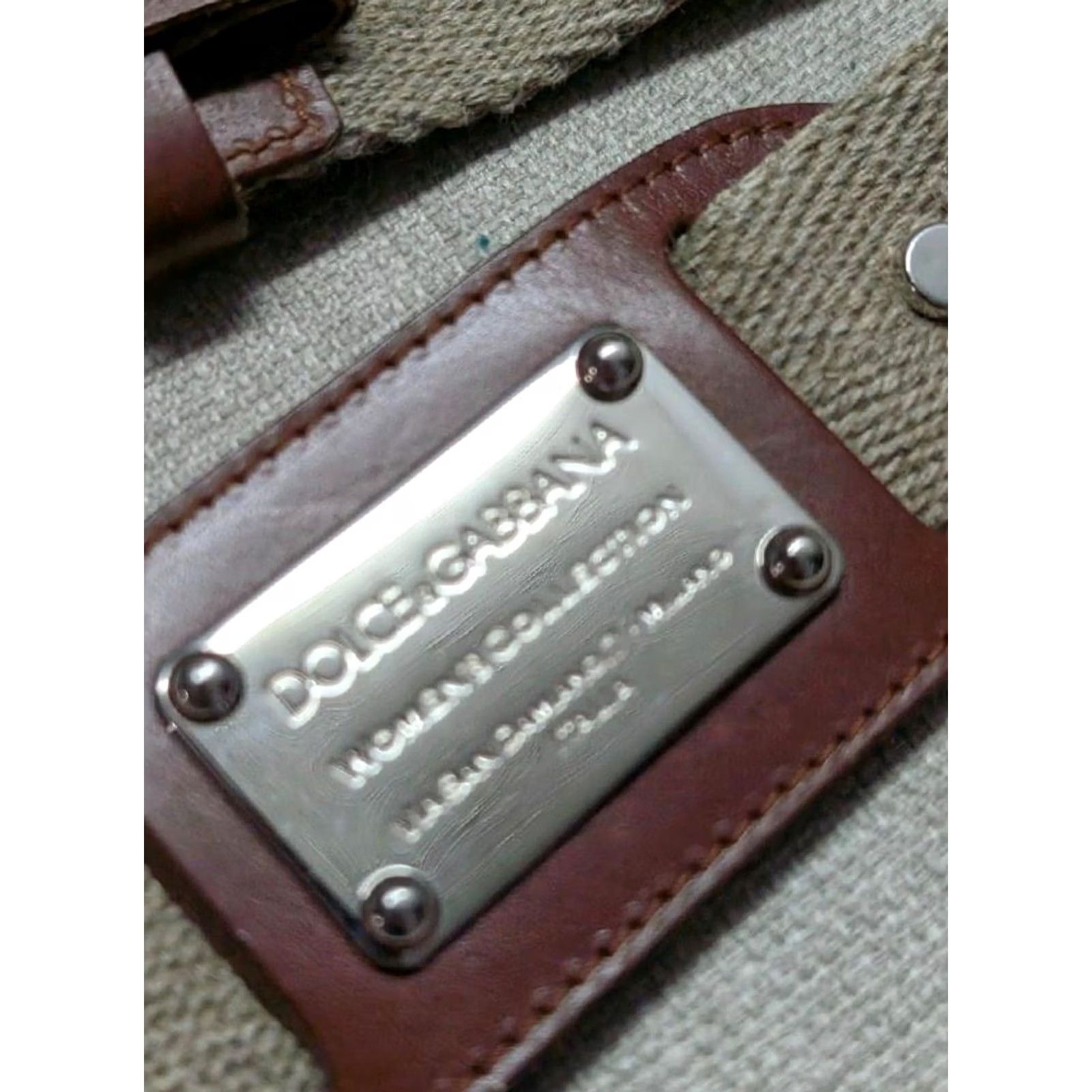 Dolce & Gabbana DOLCE & GABBANA canvas belt 26 brown leather Belt Women 26 Brown Tan Canvas Leather Millimeters 1-3/8" 30" length 22.5-27.5 holes 26 Size ONE SIZE - 3 Thumbnail