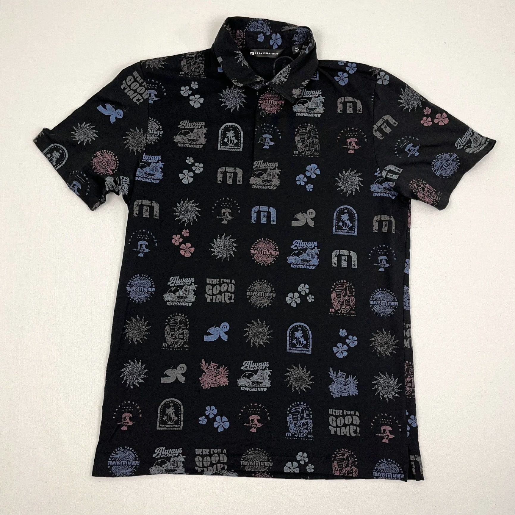 TravisMathew Travis Mathew Tourist Season Polo Shirt Men M Black Golf Logo Sports Size US M / EU 48-50 / 2 - 3 Thumbnail