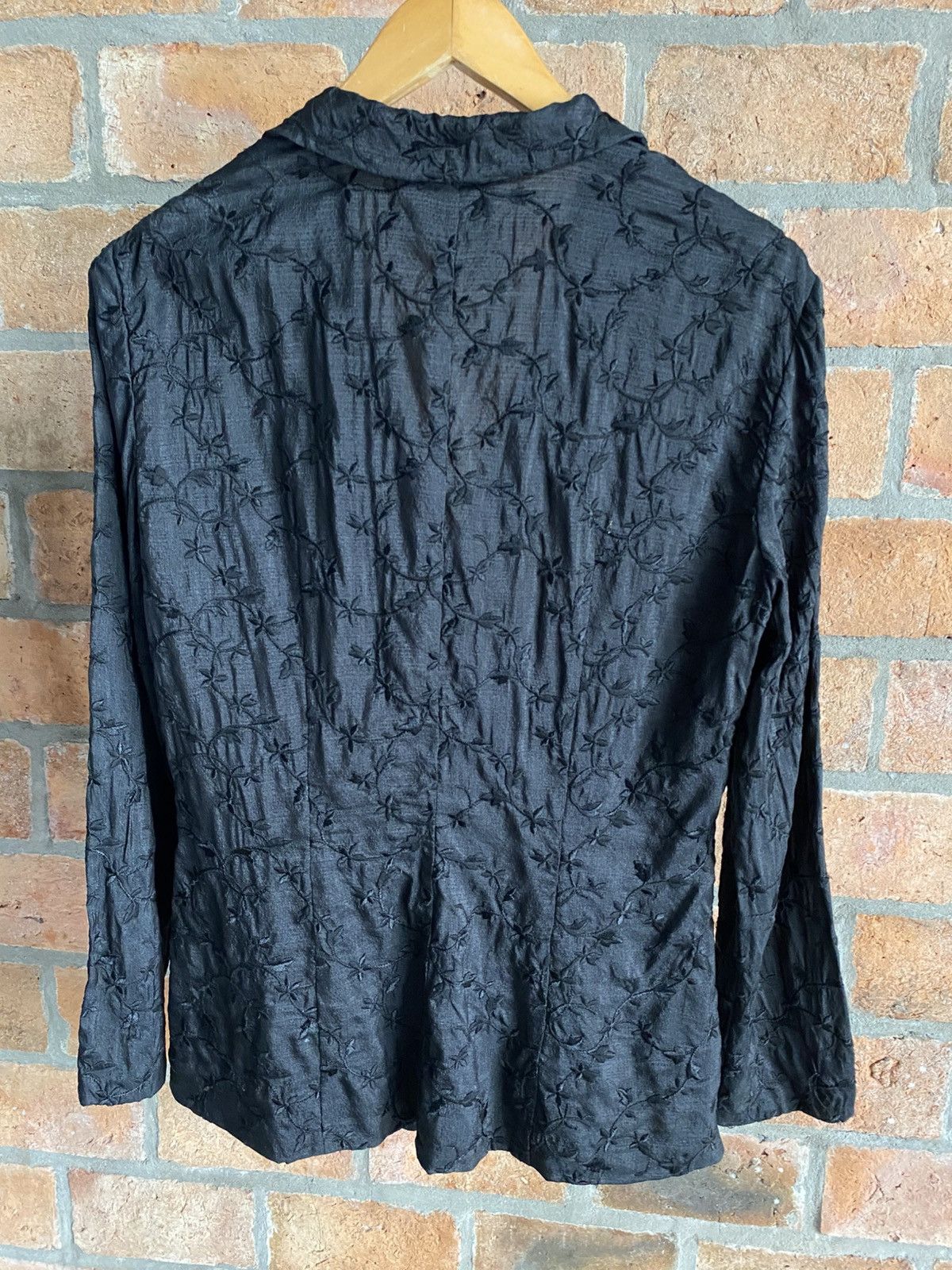 Sportmax SPORTMAX Black Floral Embroidered Silk Blazer. Size M / US 6-8 / IT 42-44 - 13 Thumbnail
