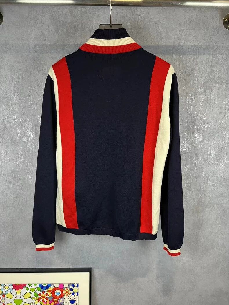 Gucci Gucci Embroidered LOGO stitching wool zipper knitted jacket Size US XL / EU 56 / 4 - 2 Thumbnail