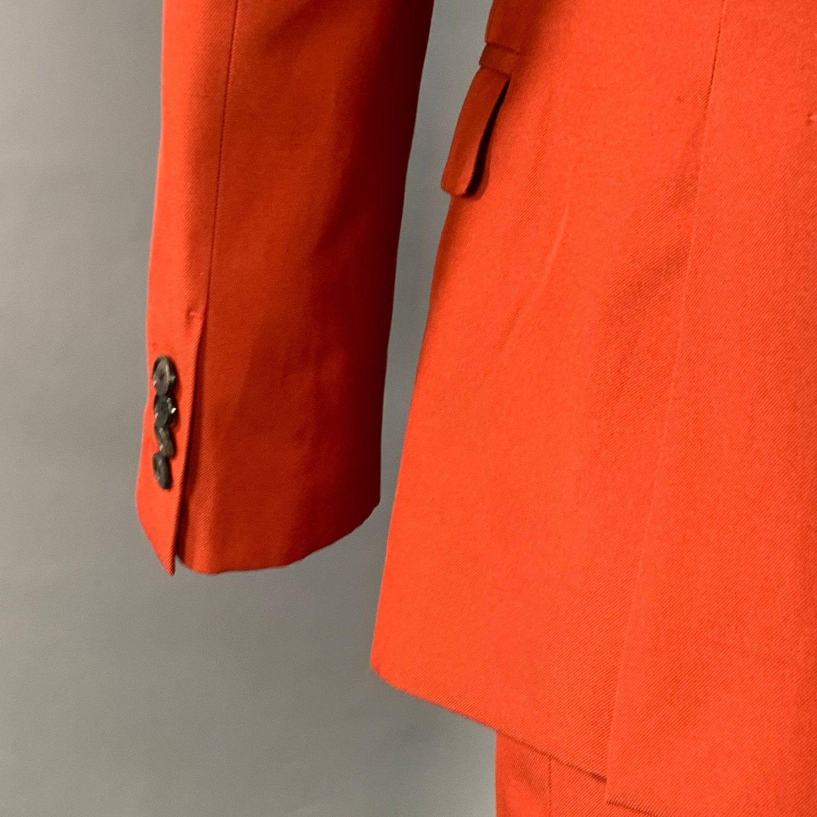 Acne Studios Brick Polyester Cotton Twill Notch Lapel Wide Leg Suit Size 34R - 5 Thumbnail
