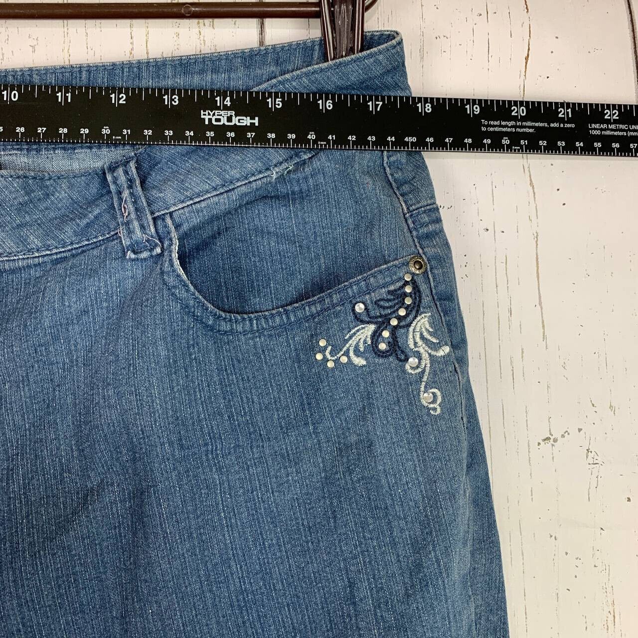Basic Editions Basic Editions 10 High Rise Capri Jeans Pants Women 35x19 Size 32" / US 10 / IT 46 - 4 Thumbnail