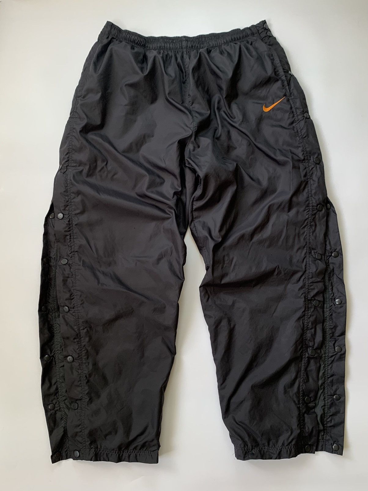 Other 90's NYLON NIKE BAGGY BUTTON TRACK PANTS Y2K SWOOSH LOGO Size US 38 / EU 54 - 1 Thumbnail