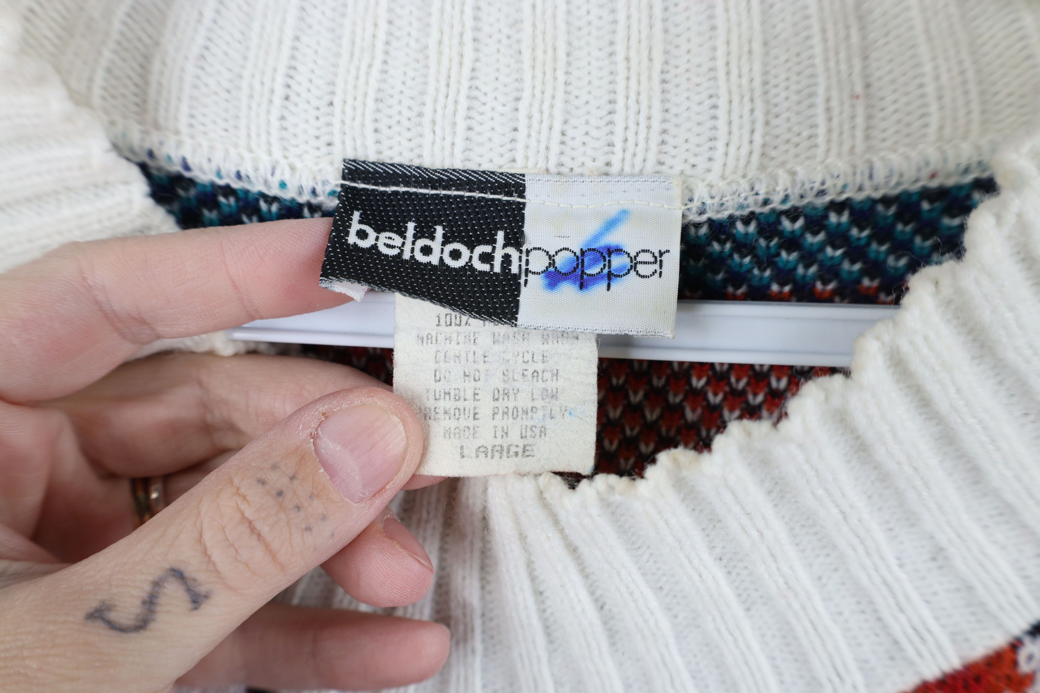 Vintage Vintage 90s Streetwear Fair Isle Knit Mock Neck Sweater USA Size L / US 10 / IT 46 - 5 Thumbnail