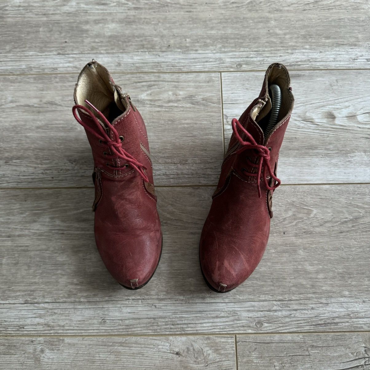 If Six Was Nine ROVERS Red Leather Ankle Boots – Size EU 37 Size US 7 / IT 37 - 2 Thumbnail