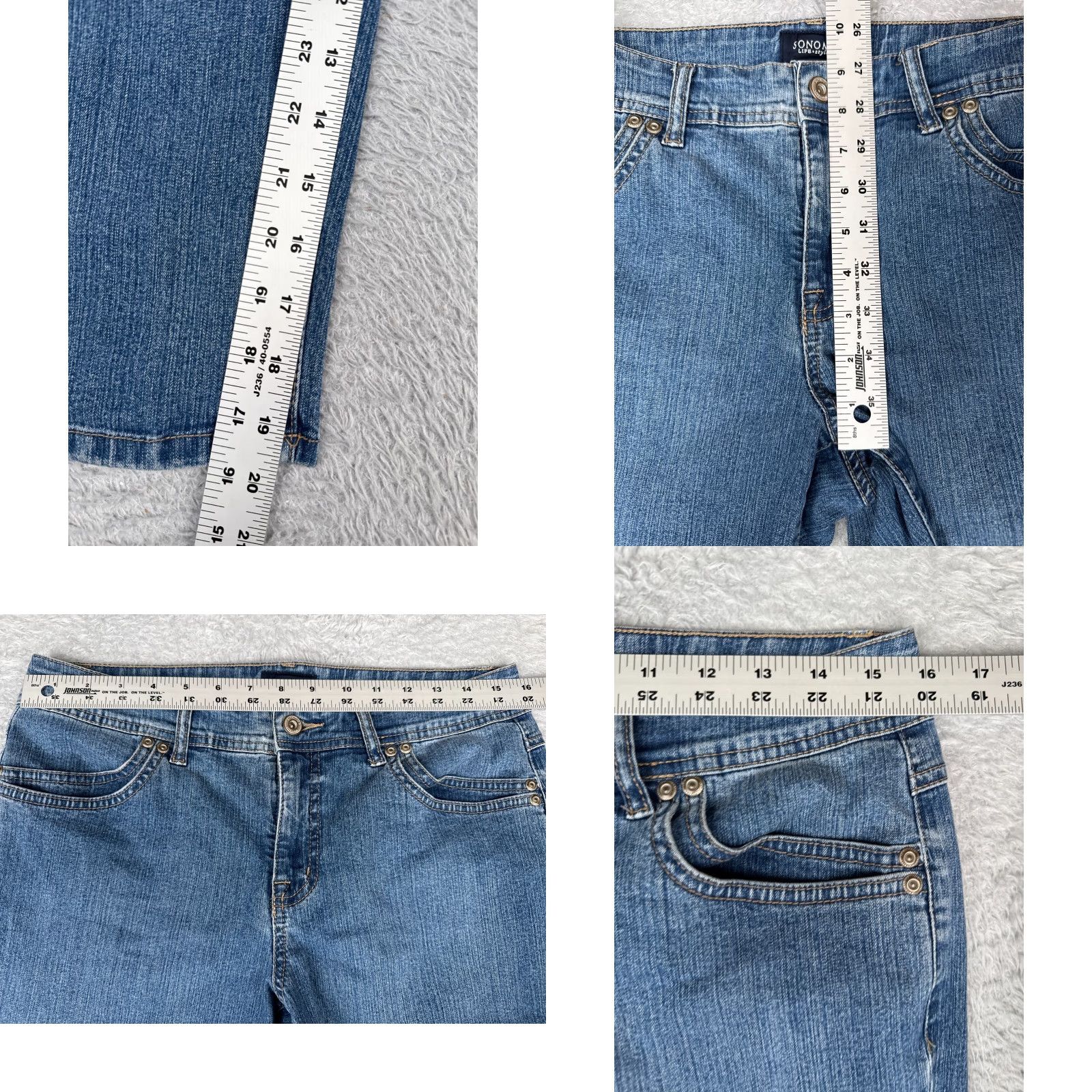 Denime Sonoma Jeans Womens 8 Blue Denim Capri Mid Rise Cotton 30x20 LIFE+Style Size 30" / US 8 / IT 44 - 8 Thumbnail