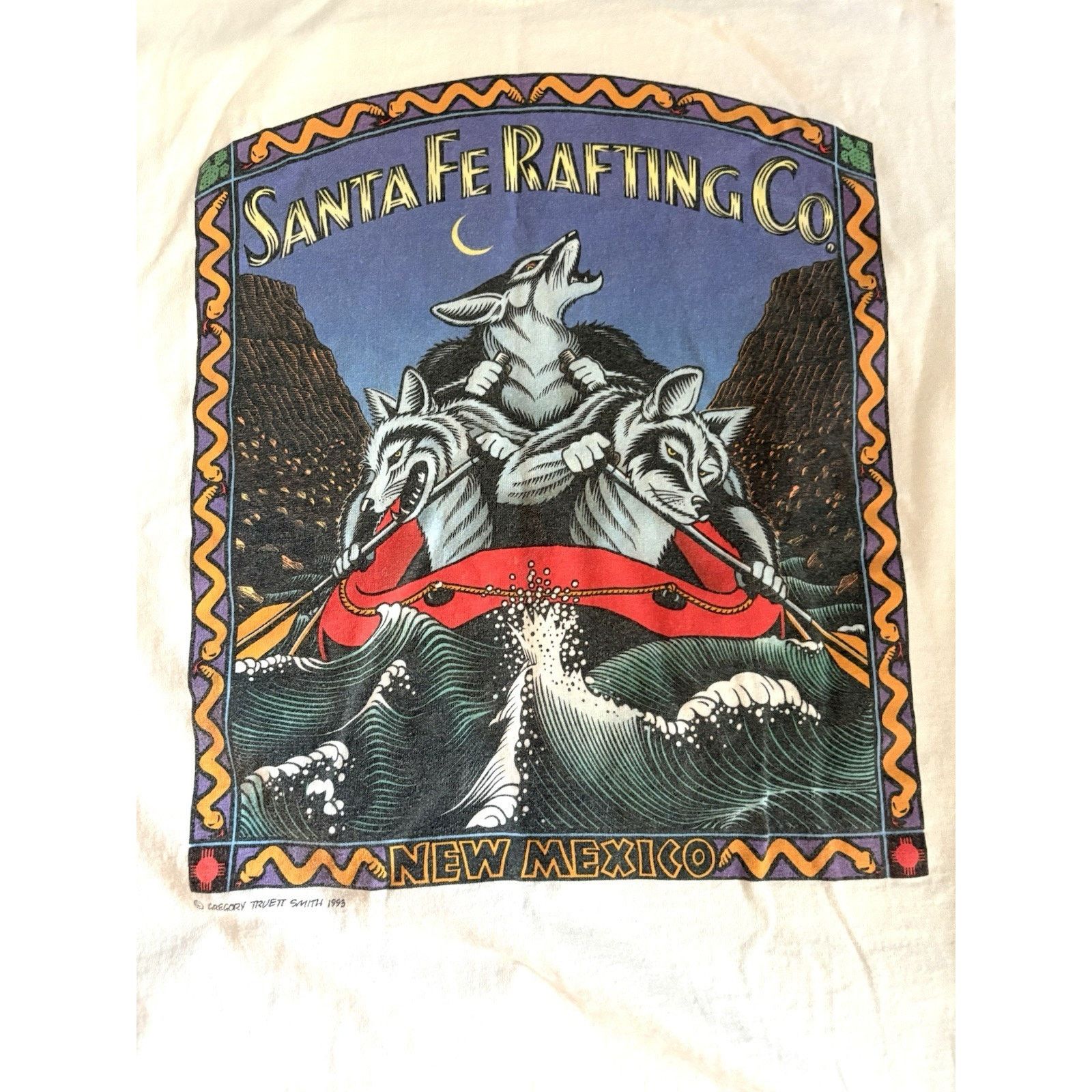 Hanes VTG 1993 Wolf Art T-Shirt Sante Fe New Mexico 90s Adult S Size US S / EU 44-46 / 1 - 2 Thumbnail