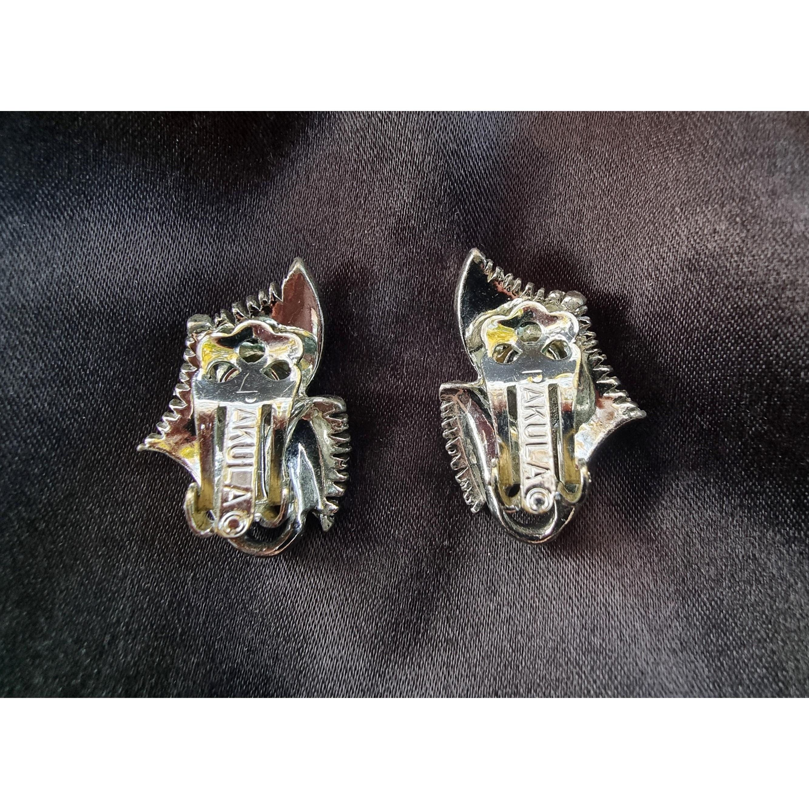 Vintage Rare Find Vintage PAKULA Earrings Leaves Leaf Floral Silver Size ONE SIZE - 4 Thumbnail