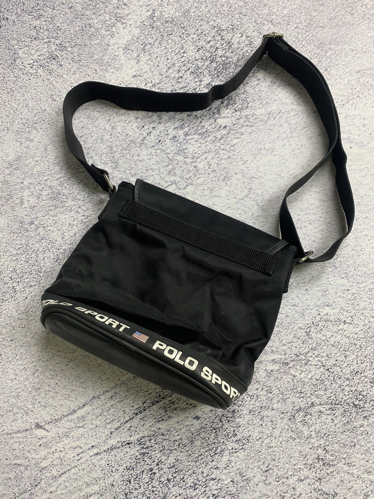 Polo Ralph Lauren × Vintage Vintage Polo Sport Ralph Lauren Shoulder Bag Black Logo 90s Size ONE SIZE - 7 Thumbnail