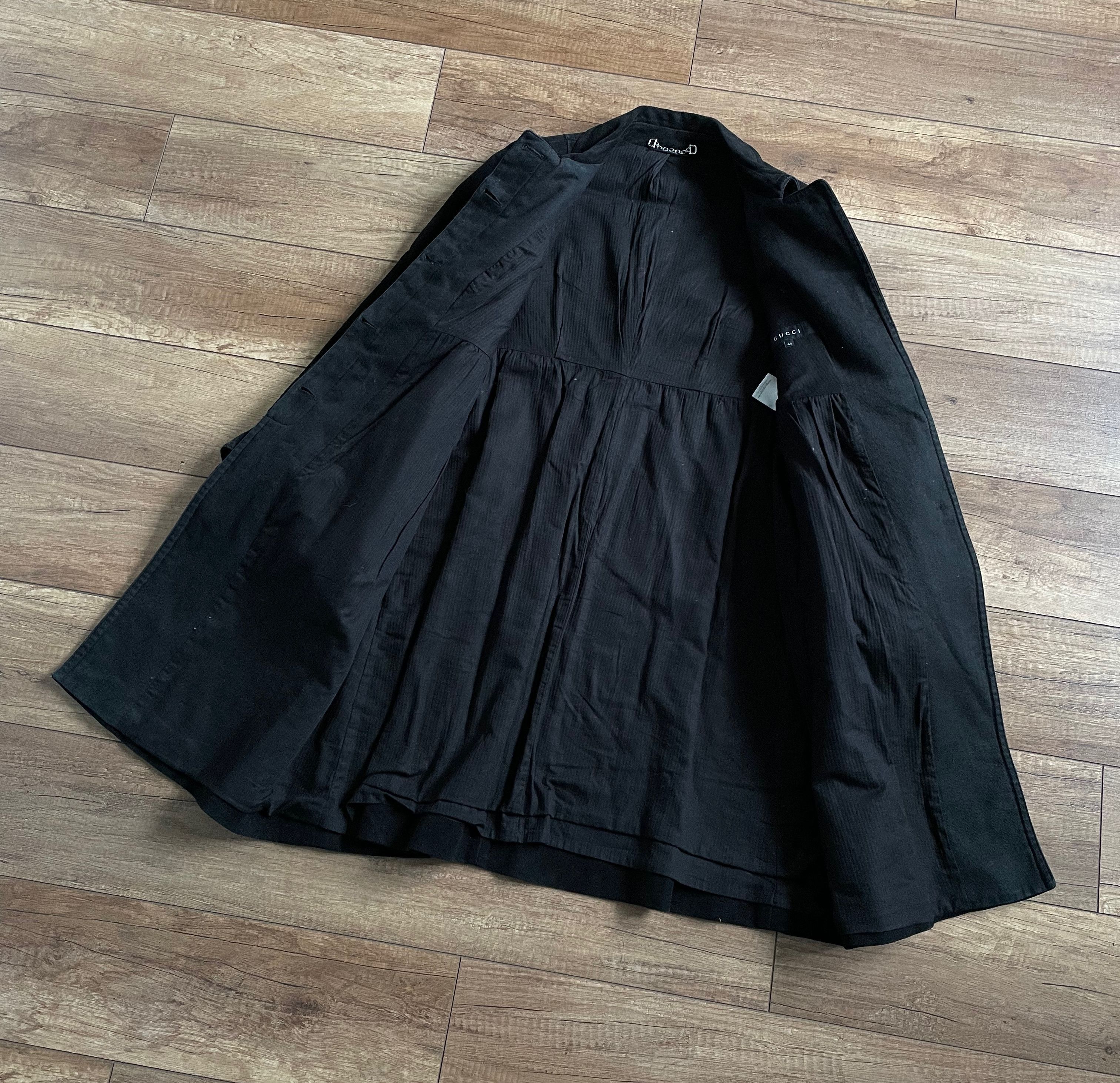 Gucci Vintage Gucci Black Velvet Corduroy Trench Coat Jacket Size L / US 10 / IT 46 - 10 Thumbnail