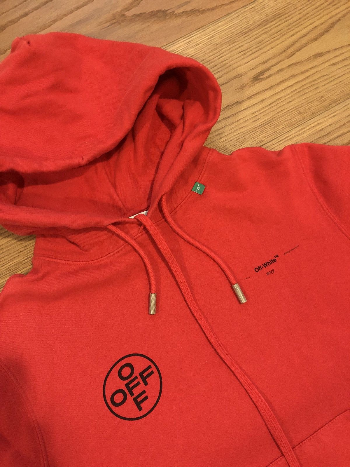 Off-White Off-White 19SS Diag Stencil Logo Hoodie Pullover Red/Black Size US S / EU 44-46 / 1 - 6 Thumbnail