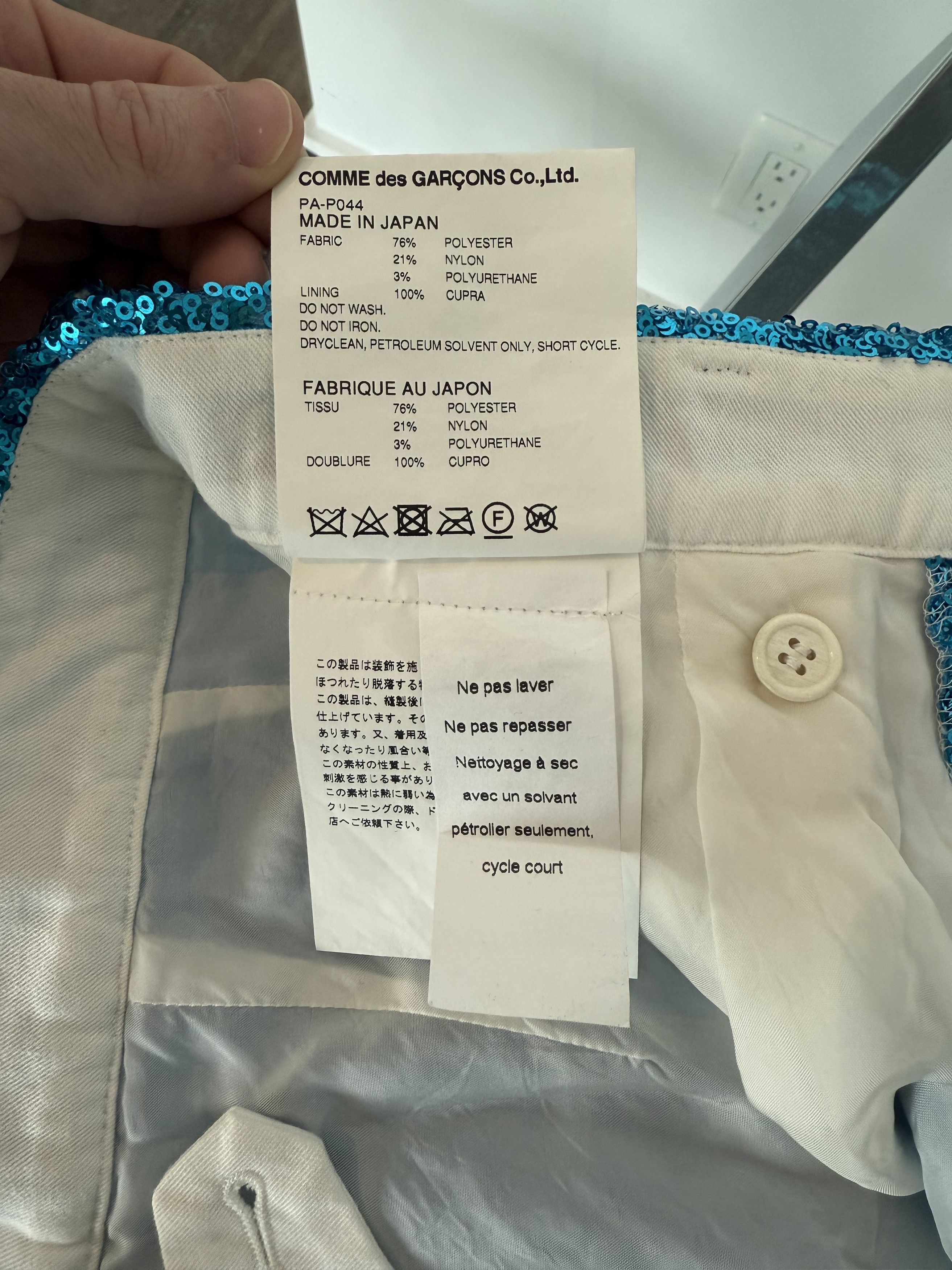Comme des Garcons Homme Plus ss18 sequin shorts (light blue) Size US 30 / EU 46 - 7 Thumbnail