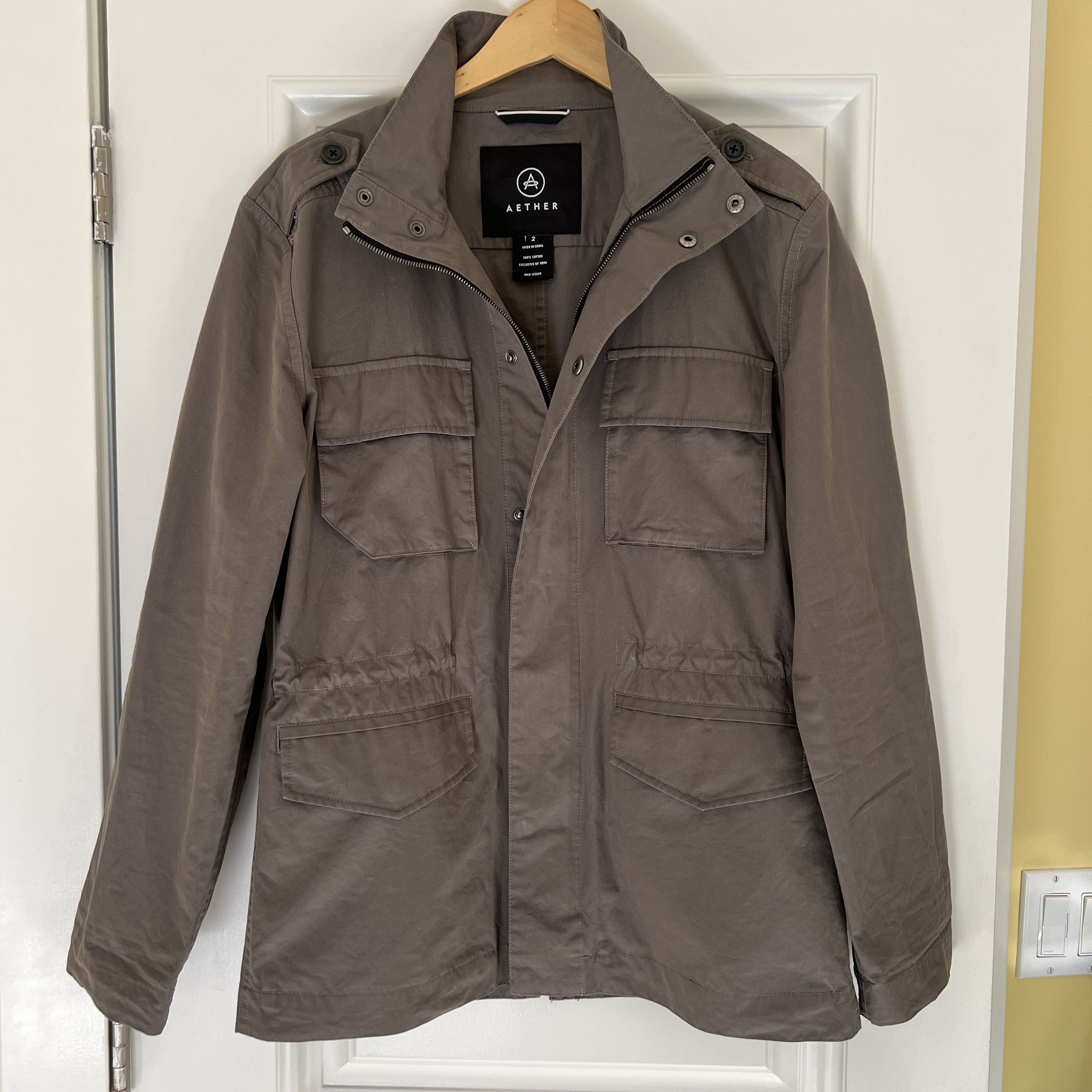 image of Aether Apparel M65 Style Tech Jacket in Cement Grey, Men's (Size Medium)