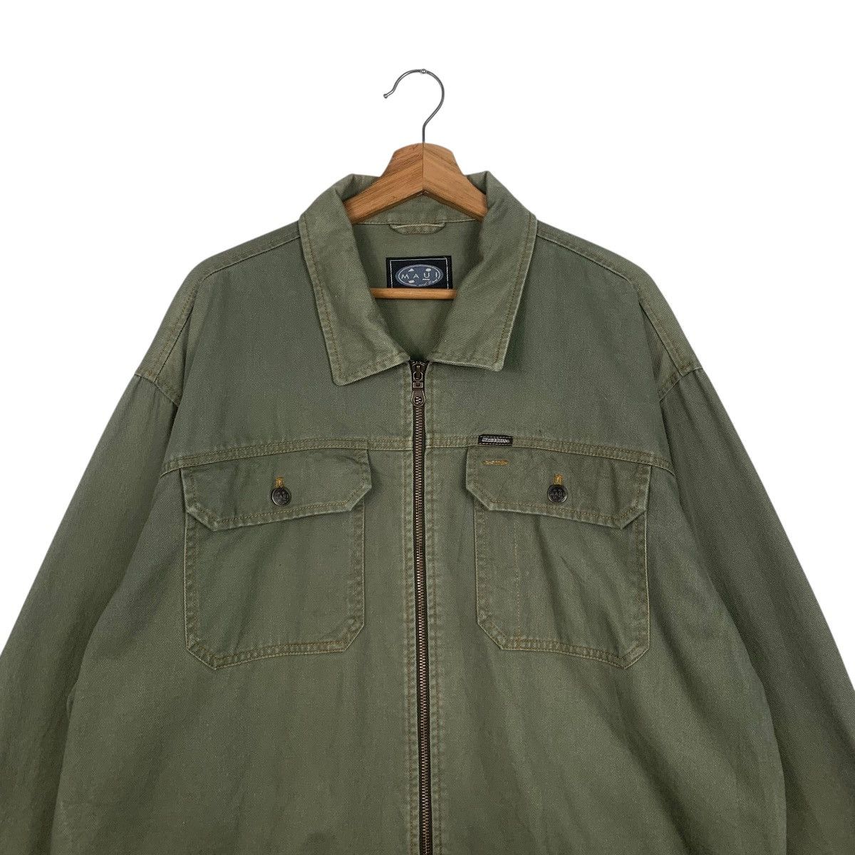 Japanese Brand MAUI And Sons Double Pocket Green Chore Jacket #1804-C16 Size US XL / EU 56 / 4 - 2 Thumbnail
