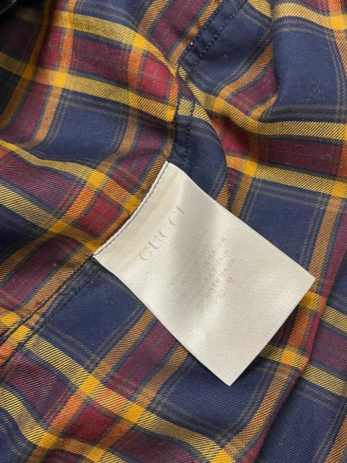Gucci Gucci Checkered Bordeaux & Navy Shirt Size US S / EU 44-46 / 1 - 11 Thumbnail