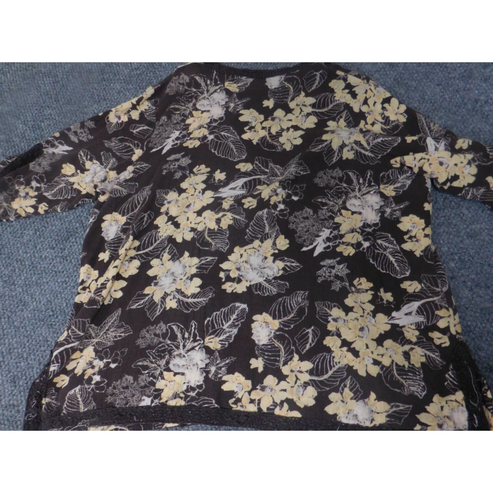 Vintage Only Necessities Womens Blouse L Brown Floral Long Sleeve Crew Neck Pullover Casual 100% Cotton Button Regular Fit Vintage No Size L / US 10 / IT 46 - 6 Thumbnail