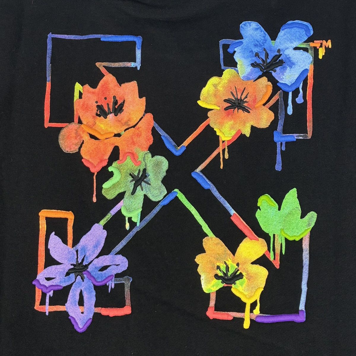Off-White Off-White Floral Arrow Cotton Crewneck Sweatshirt M Black Size M / US 6-8 / IT 42-44 - 9 Thumbnail