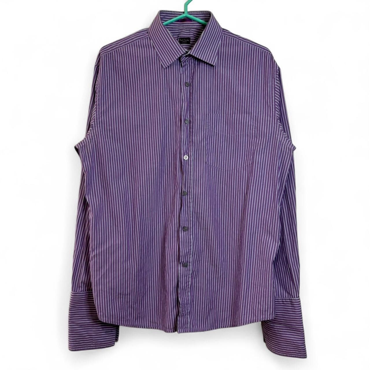 Paul Smith × Vintage Vintage Paul Smith Striped Purple Button-Up Shirt Size US L / EU 52-54 / 3 - 1 Thumbnail