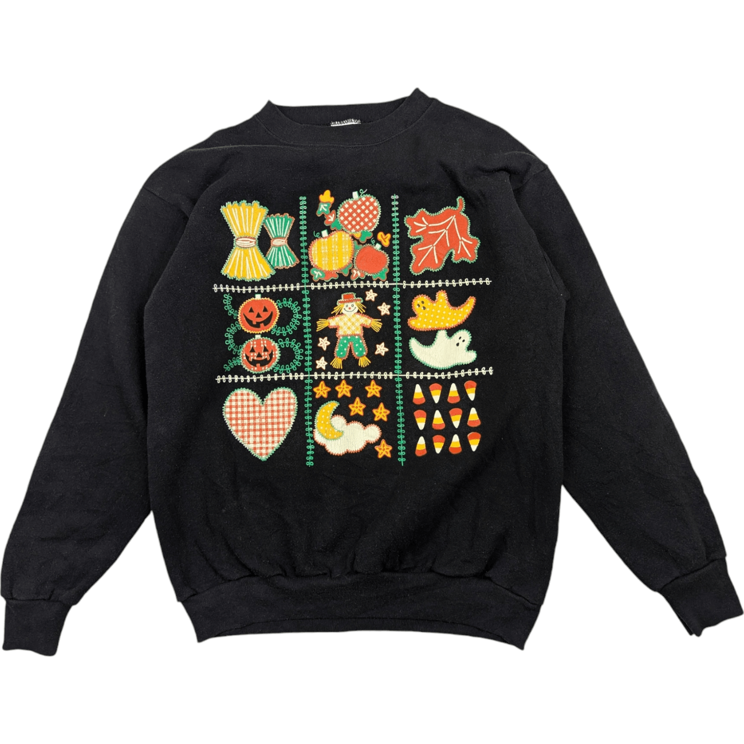 Tultex Vintage 90's HALLOWEEN Ghost Love Sweatshirt Size L / US 10 / IT 46 - 2 Thumbnail