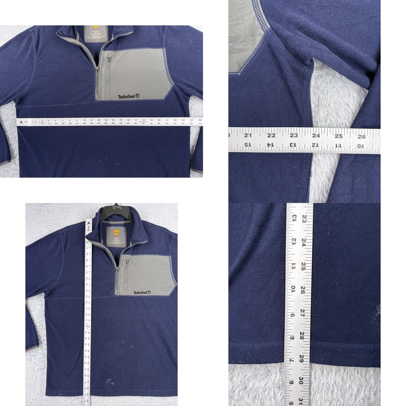 Timberland TIMBERLAND Sweater Mens XL Blue 1/4 Zip Polyester Fleece Mock Neck Pullover Embroidered Logo Size US XL / EU 56 / 4 - 8 Thumbnail