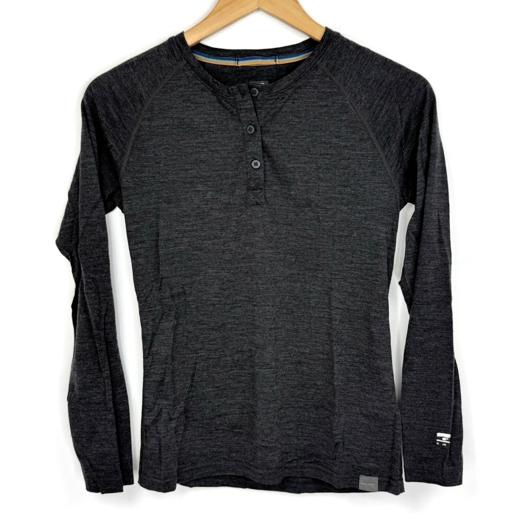 Vintage Meriwool Base Layer Womens Small Gray Henley Long Sleeve 190g Size S / US 4 / IT 40 - 2 Thumbnail